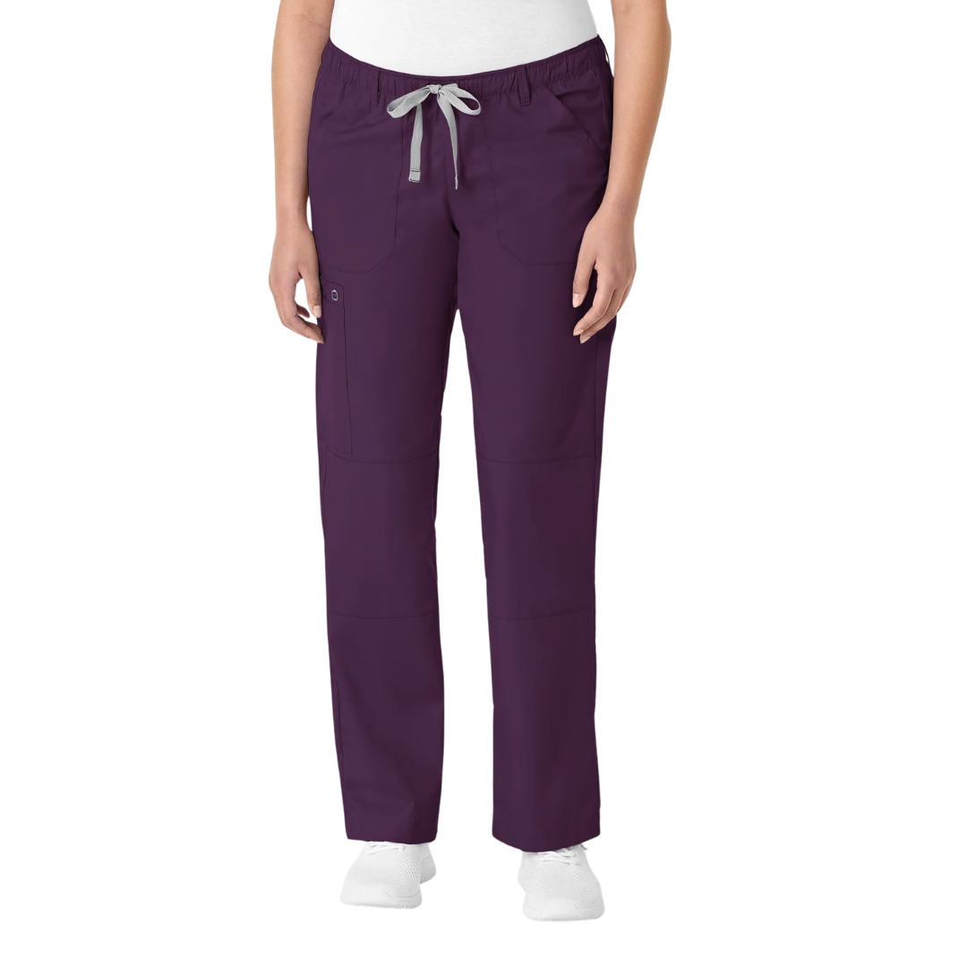 Women's Straight Leg Cargo Scrub Pant Eggplant 2XS